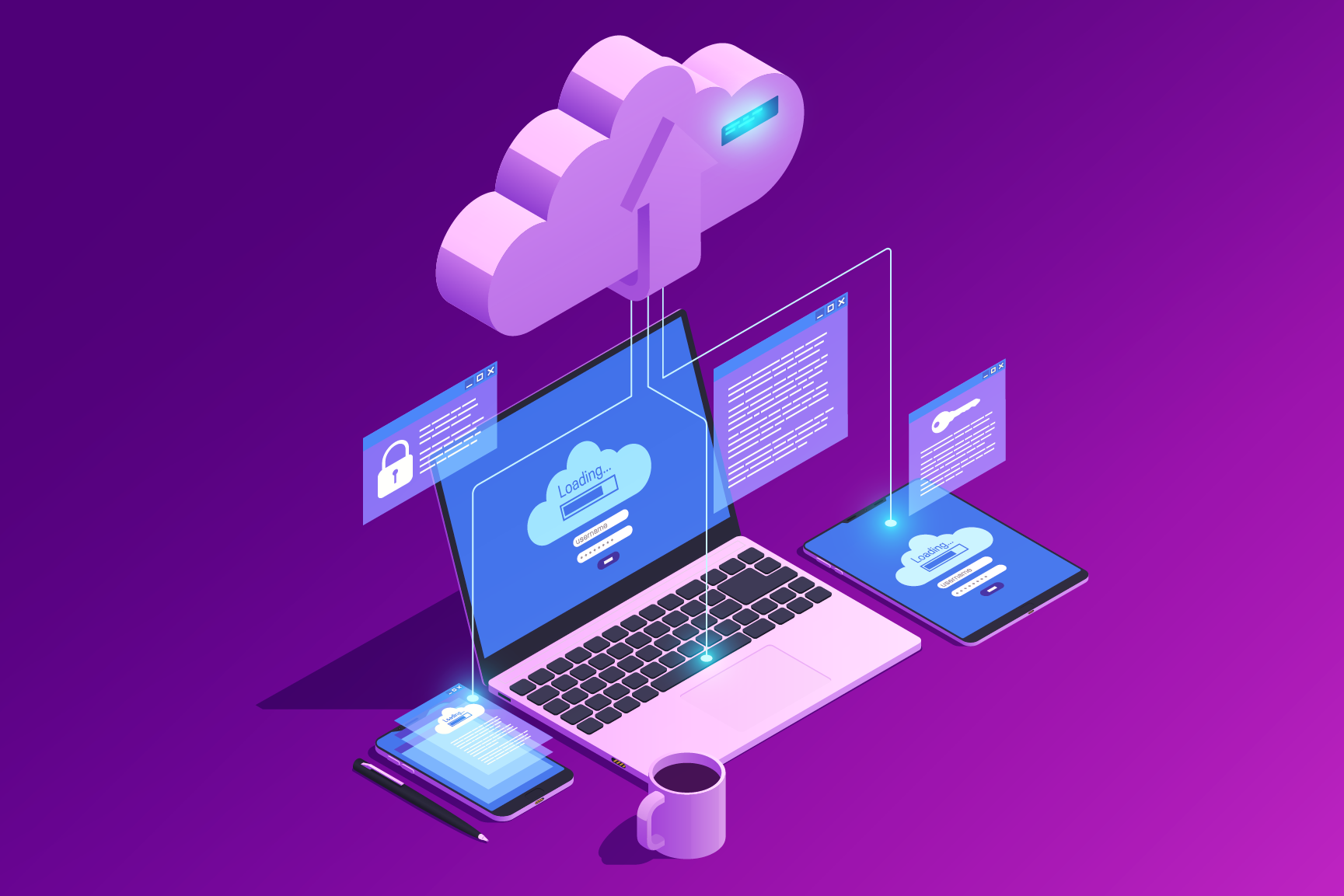Cloud-to-Cloud Migration showing secure data transfer