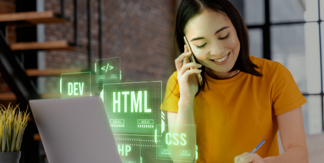 Developer working on custom software development