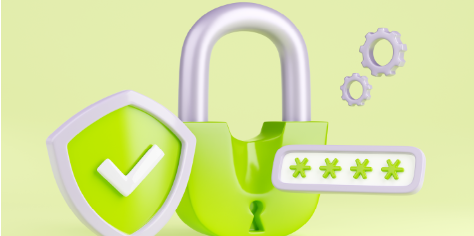 cloud security threats with secure lock, password, and shield icon illustration
