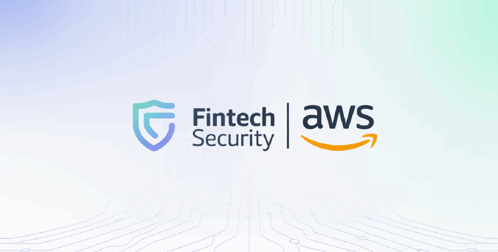 AWS and fintech security partnership visual representing cloud-powered compliance, threat detection, and secure infrastructure for financial services.